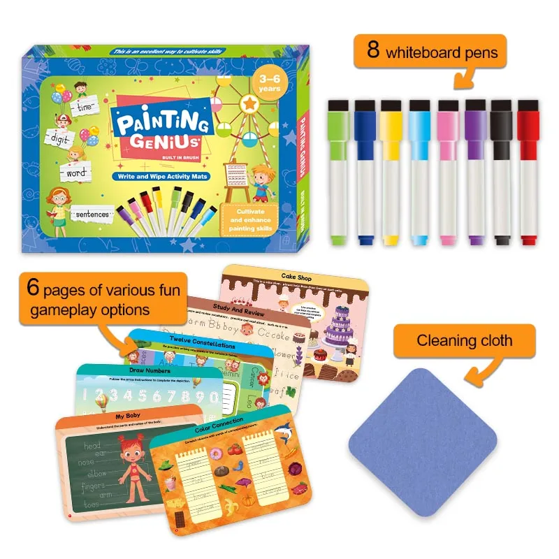 Children\'s Preschool Learning Educational I Can Write, Sketchpad Search and Find Cards, Reusable Activity Mat & Toy Book