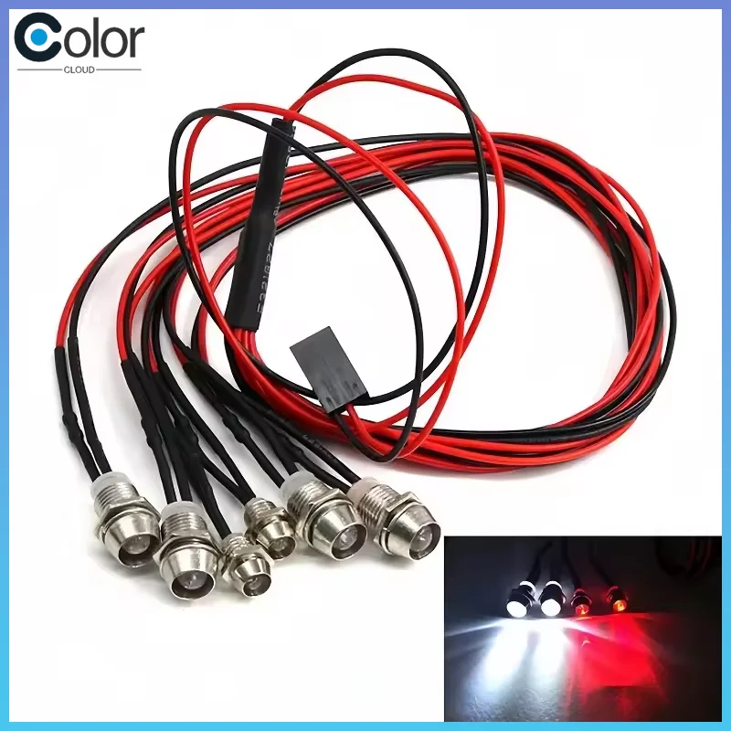 RC-Scheinwerfer 2/4/6/8 Rot Weiß 3/5mm LED-Lichter RC-Spotlight Fernbedienung Vorder- und Rücklichter