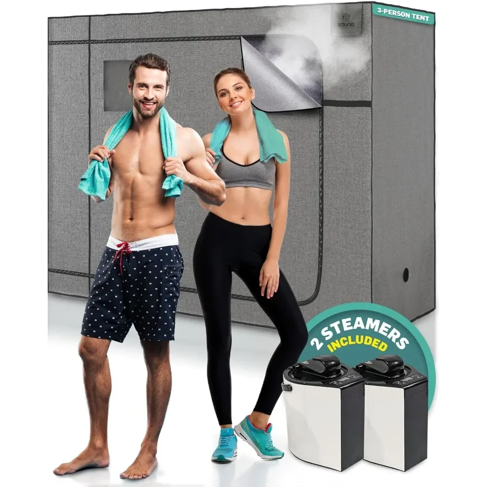 Three Person Sauna Tent, Hottest Steam Saunas for Muscle Recovery, and Skin Health, Portable Saunas Tent and Steamers, Sauna