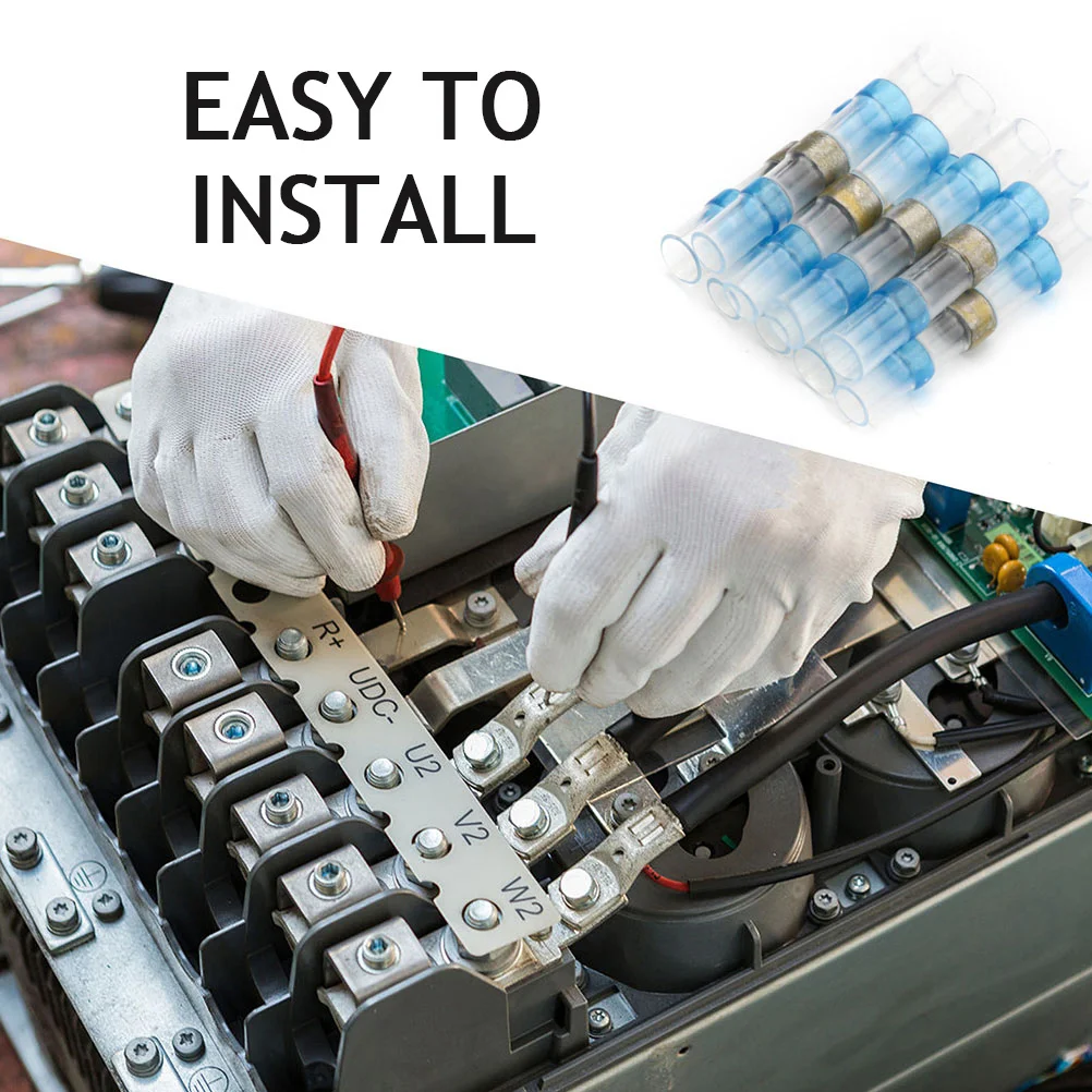

50Pcs Heat Shrink Butt Connectors Solderless Wiring Terminals Sealed Insulated Connectors for Automotive Marine Outdoor Reliable