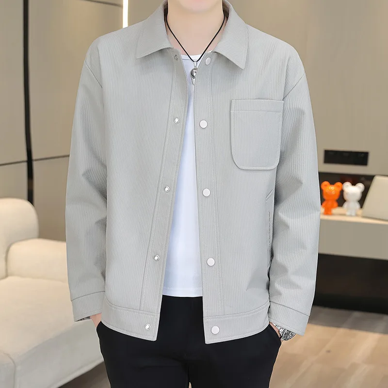 

Shirt Jacket Men's Casual Jacket Business Top Men's Solid Collar Spring And Autumn Slim Fit