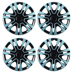 4pcs/set ABS 13 Inch Car Vehicle Wheel Sky Blue Rim Cover Hub Caps R13 Racing Style Rim Center Cover Car Exterior Accessories