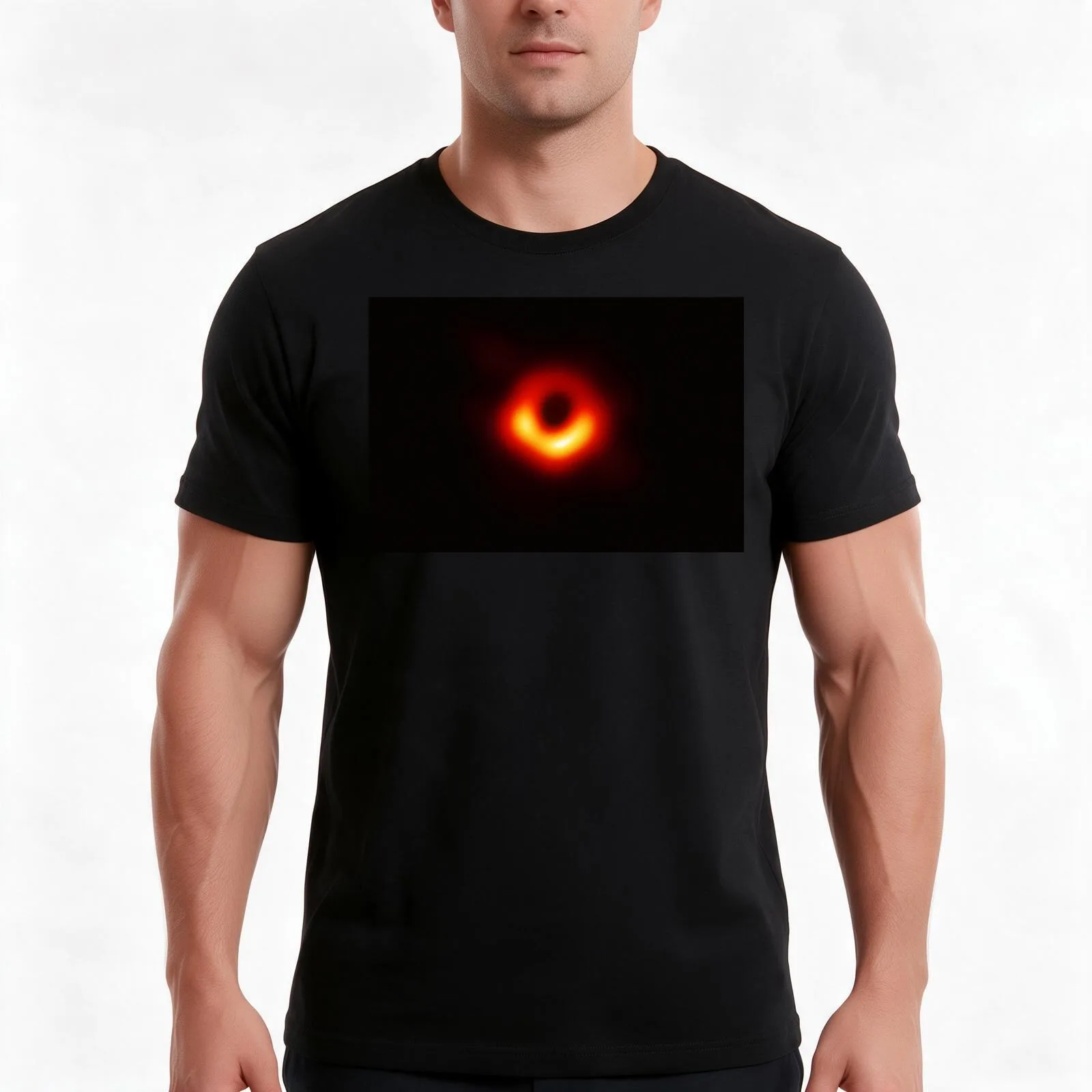 Event Horizon Blackhole T-Shirt, Summer Casual Cotton Tee, Oversized Streetwear Tops, Vintage Graphic Print, Unisex Men Women