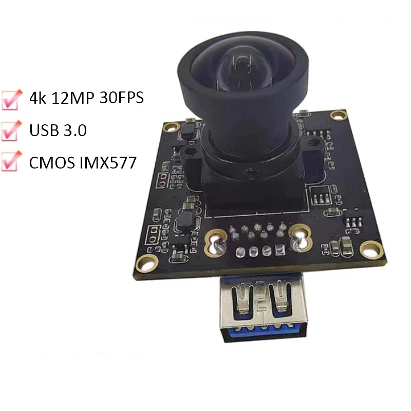 4K 12MP HD IMX577 USB3.0 Camera Module FF 100° High Speed 30FPS MJPEG, YUY2 for Intelligent Terminal Equipment