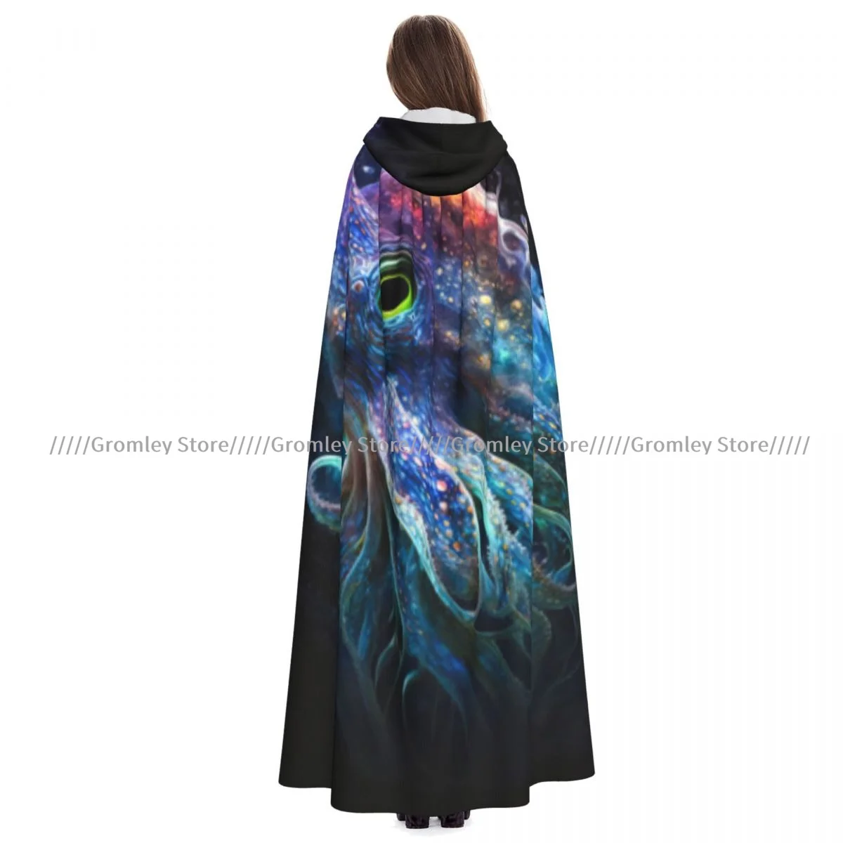 Cosmic Tentacles Cthulhu Octopus Witch Cloak Halloween Cosplay Costume Adult Unisex Cloak Retro Ages Cape