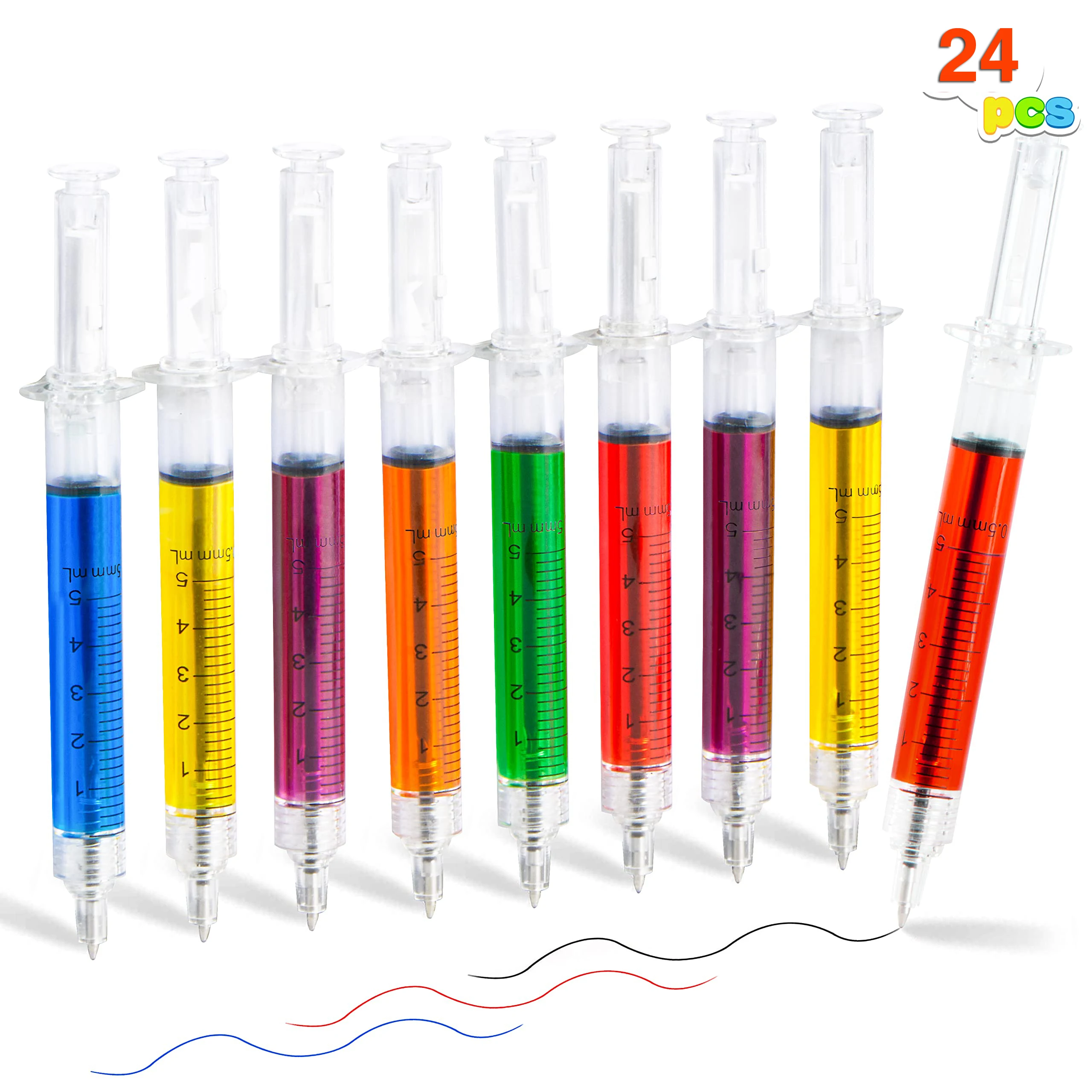 24Pieces  Ballpoint Pens  School Supplies Pens Set Syringe Kawaii School Supplies Learning Stationery Wholesale