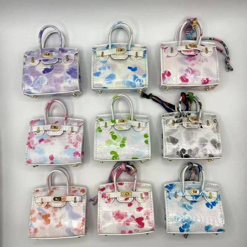 Mini Bolsa Pendente Popular, Pequeno Estojo para Chaveiro, Acessório para Bolsa de Fone de Ouvido Mini Familiar, Decoração para Chaveiro, Presente