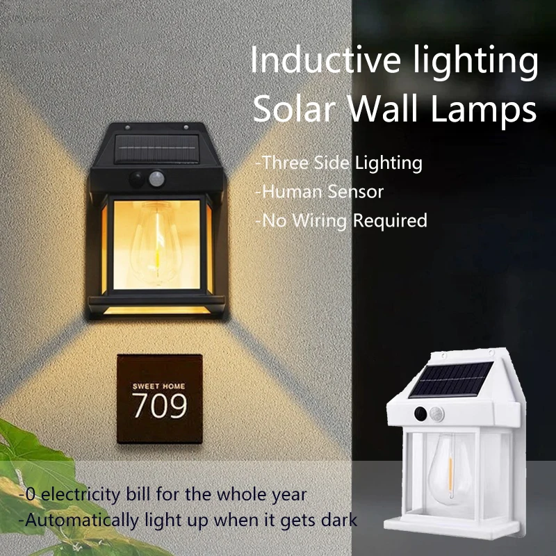 

LED Lighting Smart Sensor Garden Solar Street Light Outdoor Waterproof Strong Light Wall Lamp For Yard Door Decorative Lamp