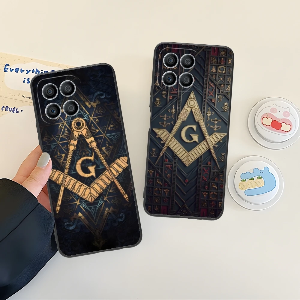 Freemason Painting Color Mobile Cell Phone Case for Huawei Honor 90 80 70 60 50 30 20 10 9 8 7 Pro S SE Lite 5G Black Cover