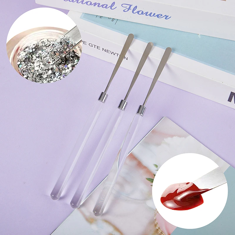 1 ชิ้น Nail Art Stirring Rod สแตนเลสอะคริลิคผง UV เจลกวนเล็บเครื่องมือ Spatula Pin เล็บอุปกรณ์เสริมและเครื่องมือ