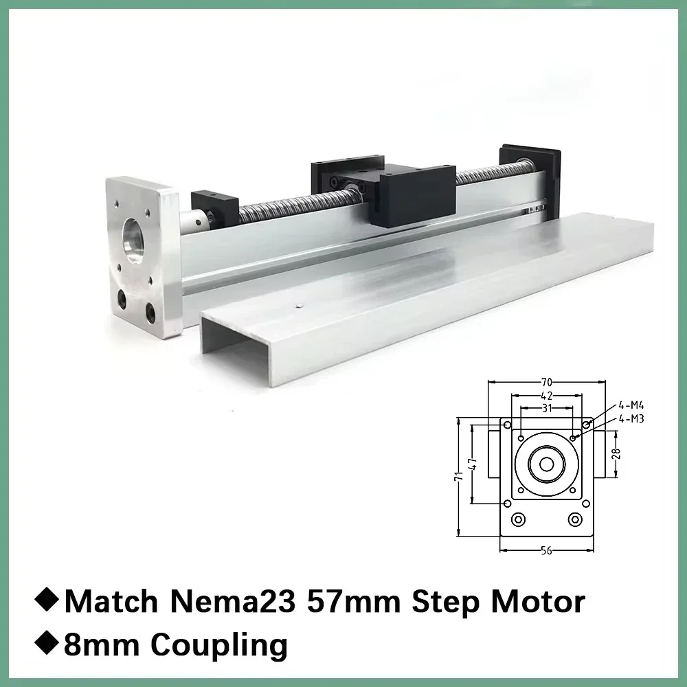 XYZ-Achse, vollständig geschlossene Linearschienenführung, Stufe, Staubschutz, Schiebetisch, Linearantrieb, 52 mm Breite, Modul, Aluminium-Schiebetisch