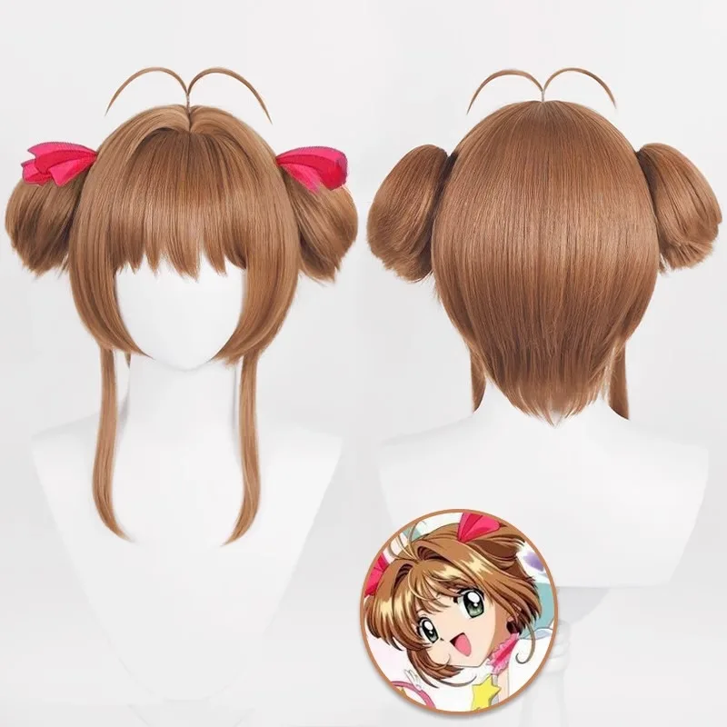 

Парик для косплея Sakura Card Magic Girl, накладные волосы Kino Momo, заколки для волос Sakura Transformable