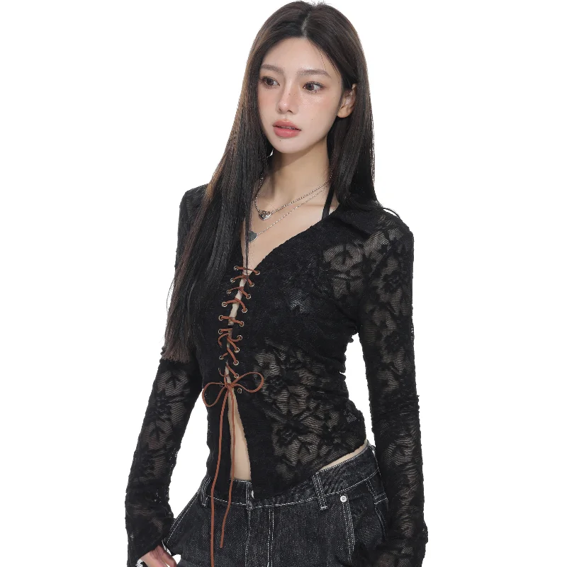 American Design White V-neck T-Shirts Women Autumn New Fashion Elegant All-Match Inner Top Women Bell Sleeve Tees Y2k Clothes