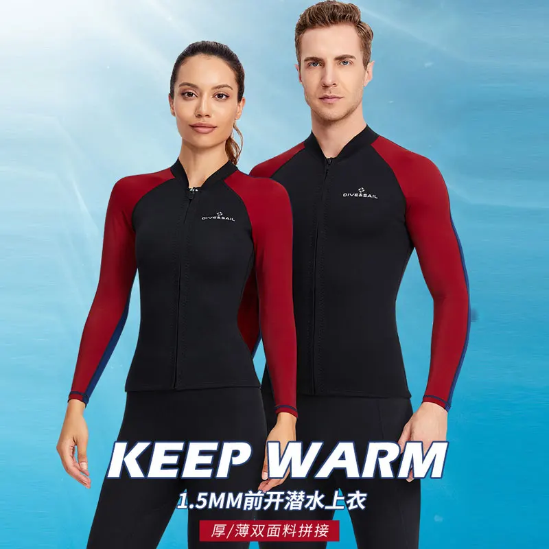 Men's  women's diving suits 1.5mm separate body warm diving suit long sleeve sun protection snorkeling surf jellyfish swimsuit