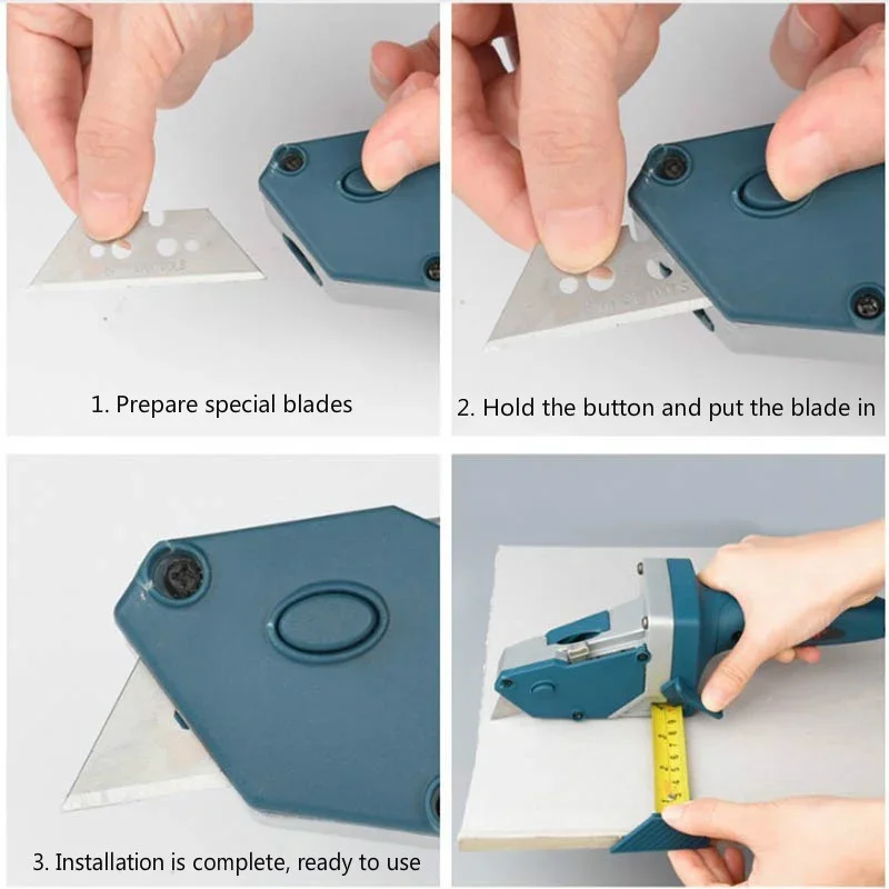 Professional Drywall Cutting Tool Plasterboard Cutter 5M Tape Measure Aluminum Alloy Gypsum Board Cutter Woodworking view 2