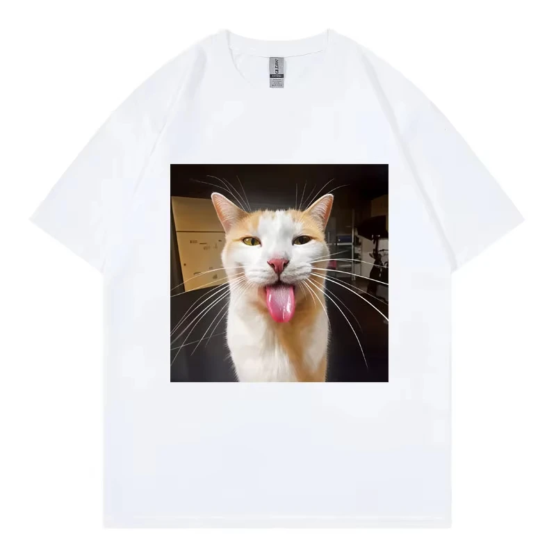 Silly Cat Bleh Funny Meme Graphic T Shirts Men Women Casual Cotton Short Sleeve T-shirts High Quality Fashion Oversized T-shirt