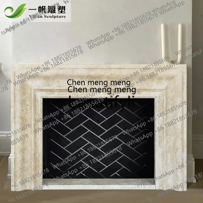 G Marble fireplace stone French travertine fireplace living room stone fireplace decorative cabinet