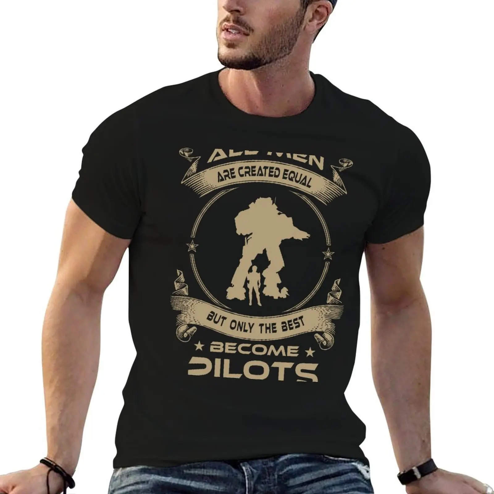 T-shirt pour homme avec image « ONLY THE BEST BECOME PILOTS », t-shirts graphiques pour homme, pack de t-shirts graphiques blancs pour hommes