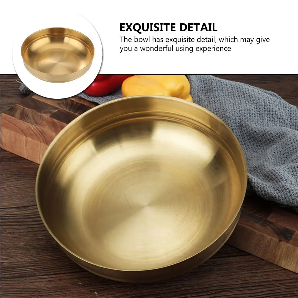 1Pcs Stainless Steel Korean Style Noodle Bowl Multipurpose Tableware Home Kitchen Use Exquisite Detail Photo Prop