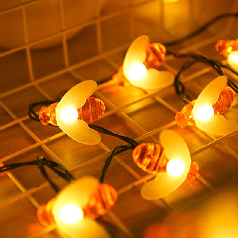 

LED Outdoor Solar String Lights Festival Garden Decorative Lights Solar Bubble Ball Bee Cherry Star Light Camping Decoration