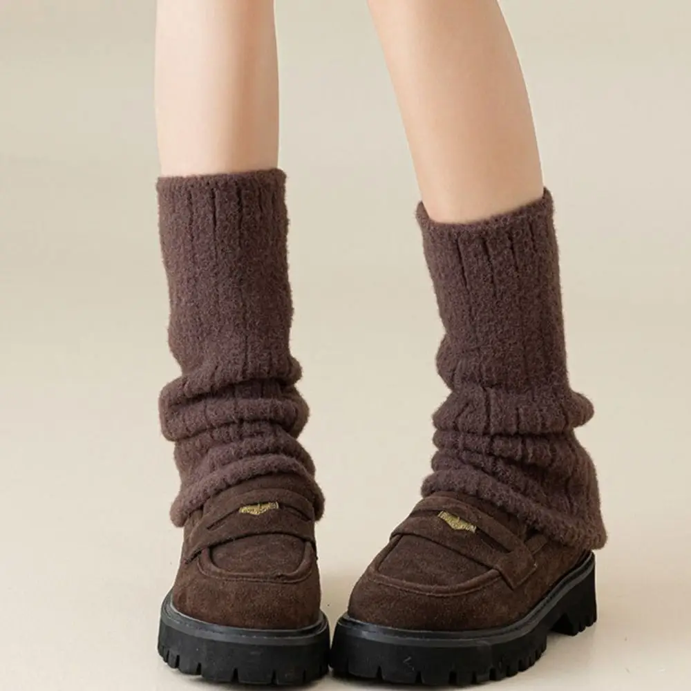 ถุงเท้ายาวผู้หญิงแบบหนาพิเศษ ป้องกันขา อุ่นสบายสำหรับฤดูหนาว ถุงเท้าขนฟูสไตล์ญี่ปุ่น Y2K ของขวัญ