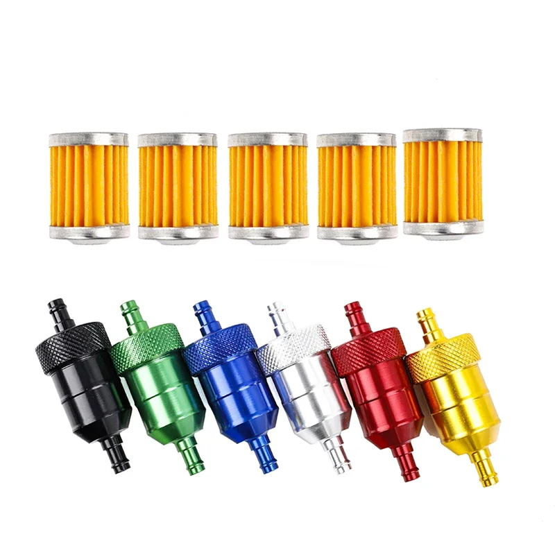 Universal CNC Motorcycle Gasoline Oil Filter with Removable Washable Filter for 50CC-1090CC ENDURO MX ADV Pit Bikes and ATVs