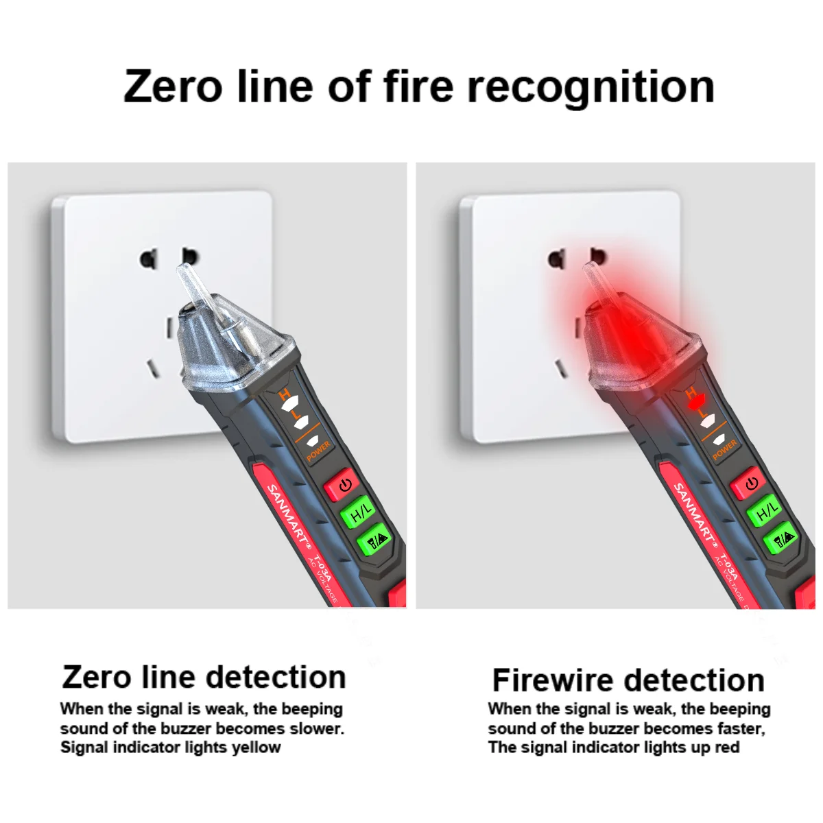 Non-contact Voltage Tester 12-1000V AC /DC Pen Circuit  Electric Indicator Wall Tool With Flashlight Buzzer