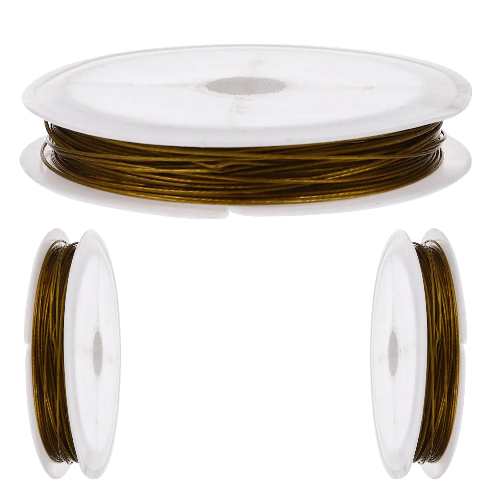 3 rollos de alambre de acero para encordar cuentas, accesorios artesanales, fabricación de joyería artesanal multifunción, decoración artística, alambre de jardinería