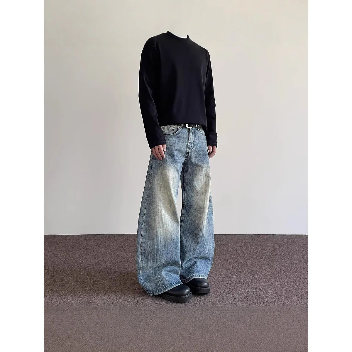 

Новинка 2025, женские прямые джинсы с полыми лезвиями, джинсовые брюки CleanFit из бамбукового волокна High Street Sle, весенне-осенние джинсовые брюки