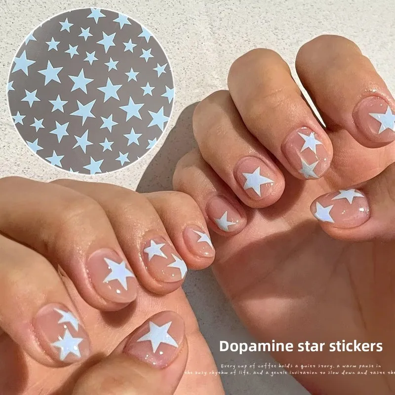 Pentagram Nail Stickers Popular Hot Sale Sweet Cool Simple Ins Style Irregular Star Nail Decals DIY Nail Art Decor Accessories