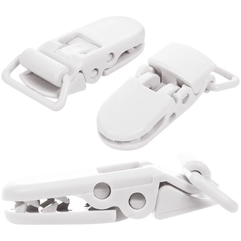 

【Consumer-Favorite!】30Pcs Baby Kids T-Shape Plastic Pacifier Clips Soother Dummy Style Badge Holder White