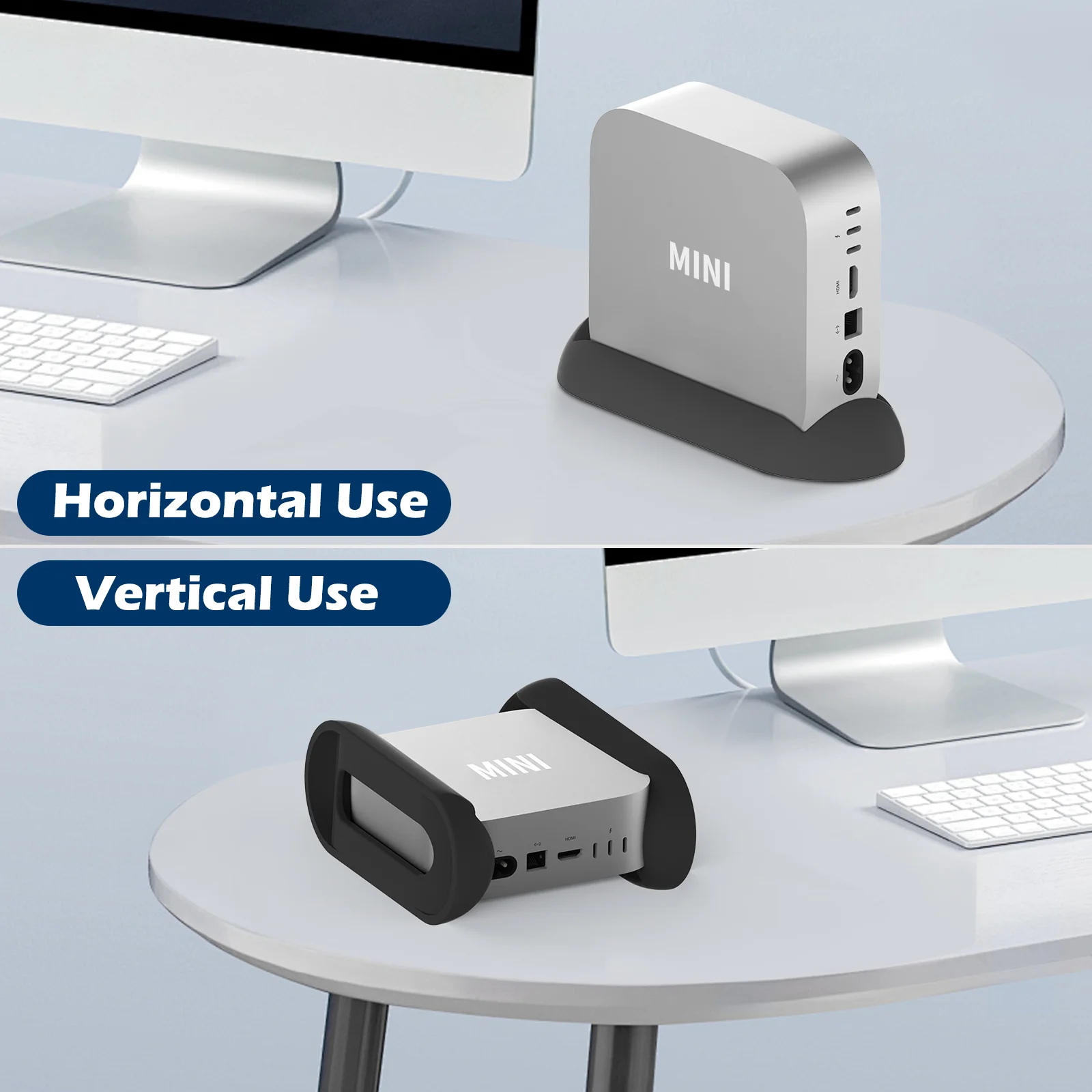 Silicone Vertical Stand for Mac Mini M4 /M4 Pro 2024 Holder Heat Dissipation Bracket Desk Cradle Organizer Accessories