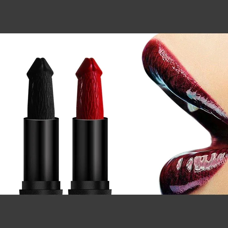 Funny Penis Shape Lipstick Mushroom Long Lasting Moisture Cosmetic Lipstick Red Lip Matte Lipstick Makeup Gift maquillage