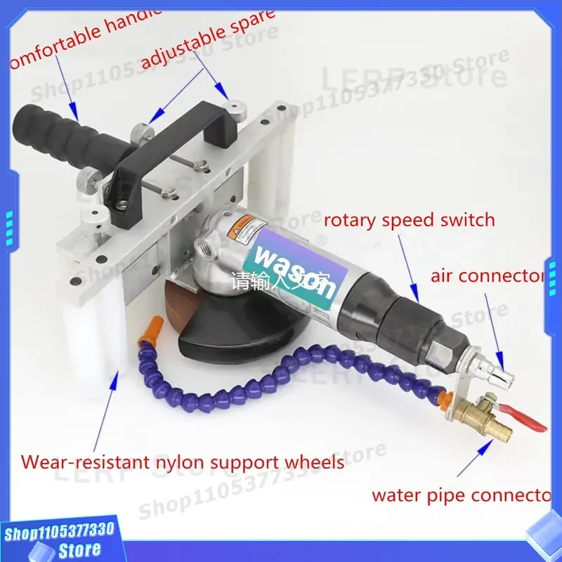 Mini Portable Pneumatic Glass Grinder for Straight Corner Edge Safe Polishing Pencil Flat Surface Grinding Tool Compact