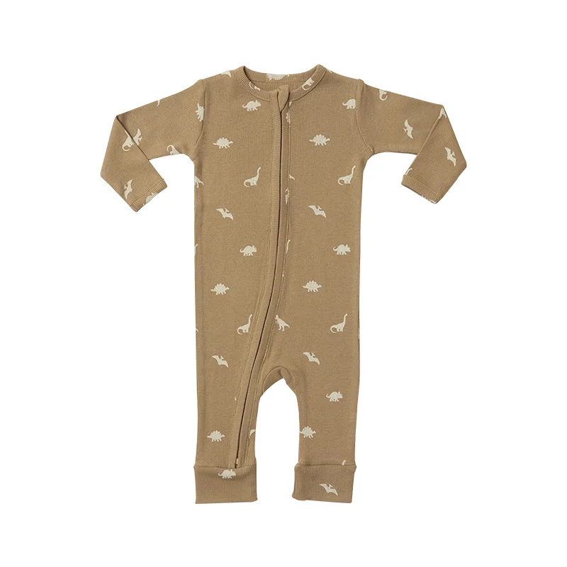 0-24M Newborn Kid Baby Boys Girls Clothes Cotton Autum Winter Romper Long Sleeve Zipper Jumpsuit Print New born Outfit