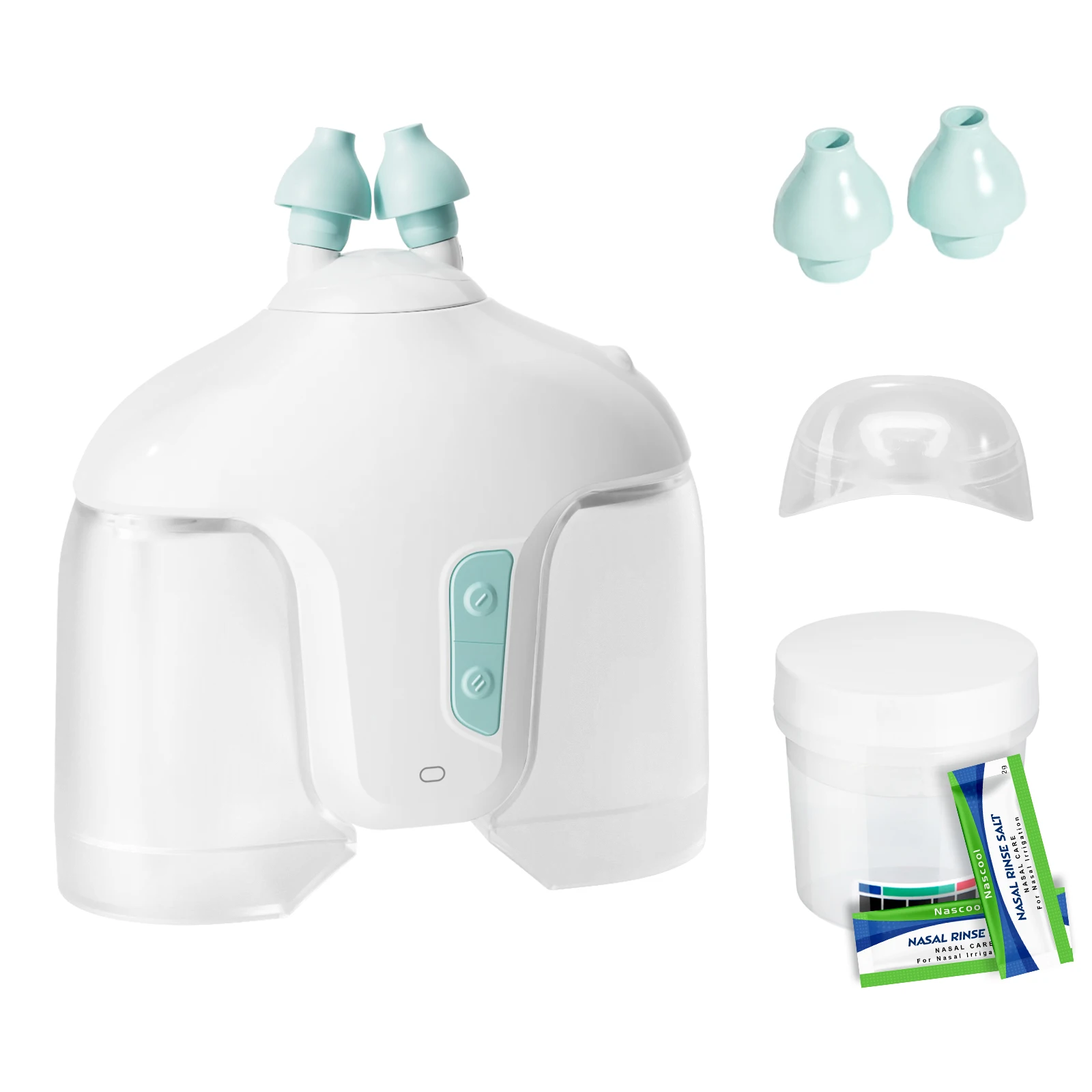 Nascool Electric Nasal Irrigation System with 50 Salt Packets, 2 Modes Nose Cleaner for Sinus Relief, Runny Nose, Nasal Congesti