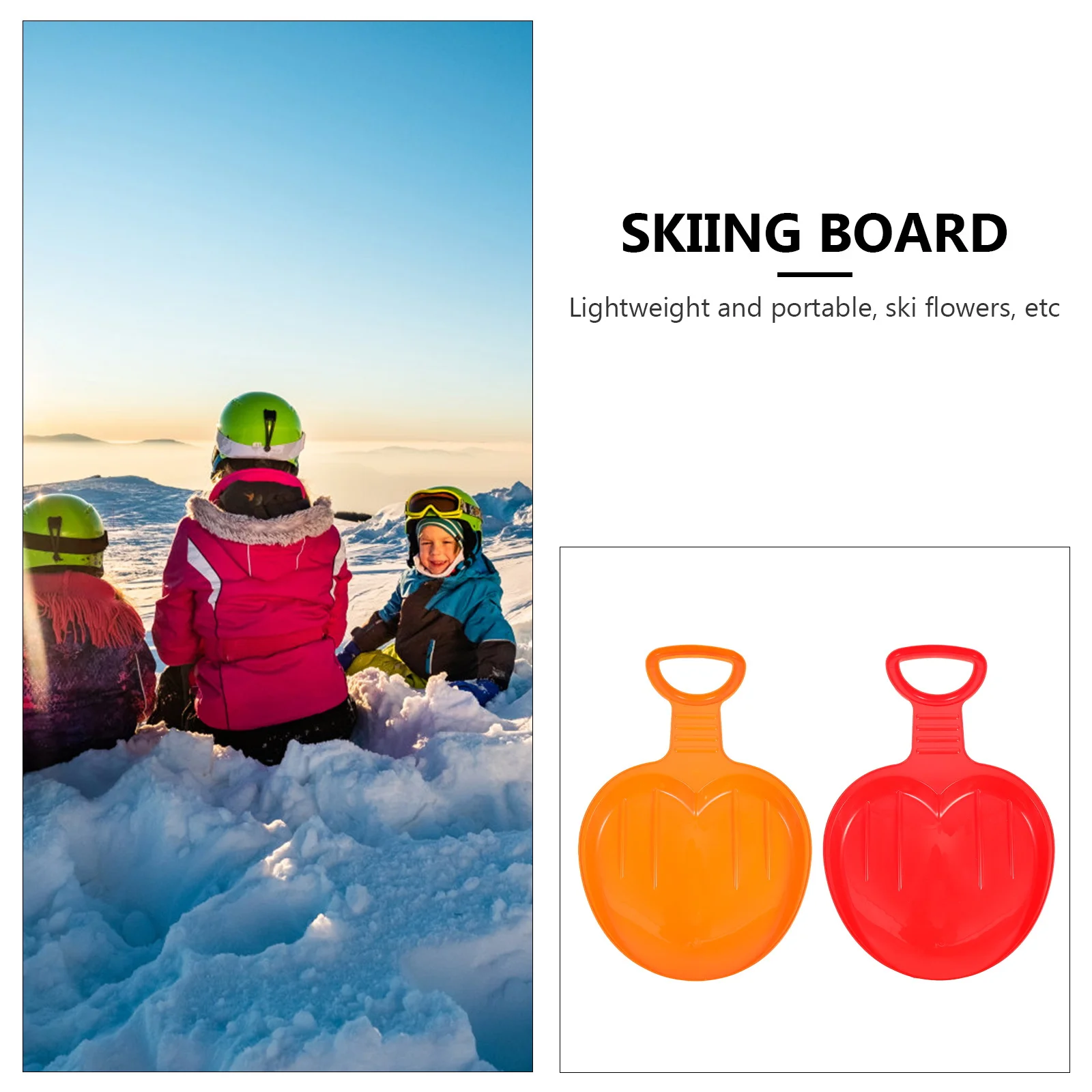 

2pcs Skiing Board Winter Outdoor Snow Sled Lightweight Durable Slide On Snow Grass Sand Ski Board