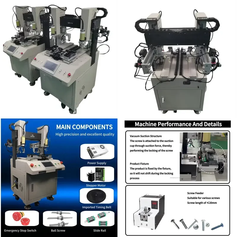 XSJ Six-axis Suction Type Automatic Locking Screw Machine 0.01mm Precision Multi-Voltage for M0.9-M6.0 Screws