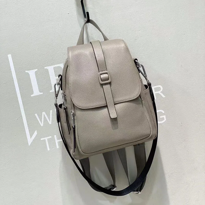 ZENCY NEW Multifunctional 100% Genuine Leather Women's Backpacks Lady Top Layer Cowhide Large Capacity School Book Rucksack Bags