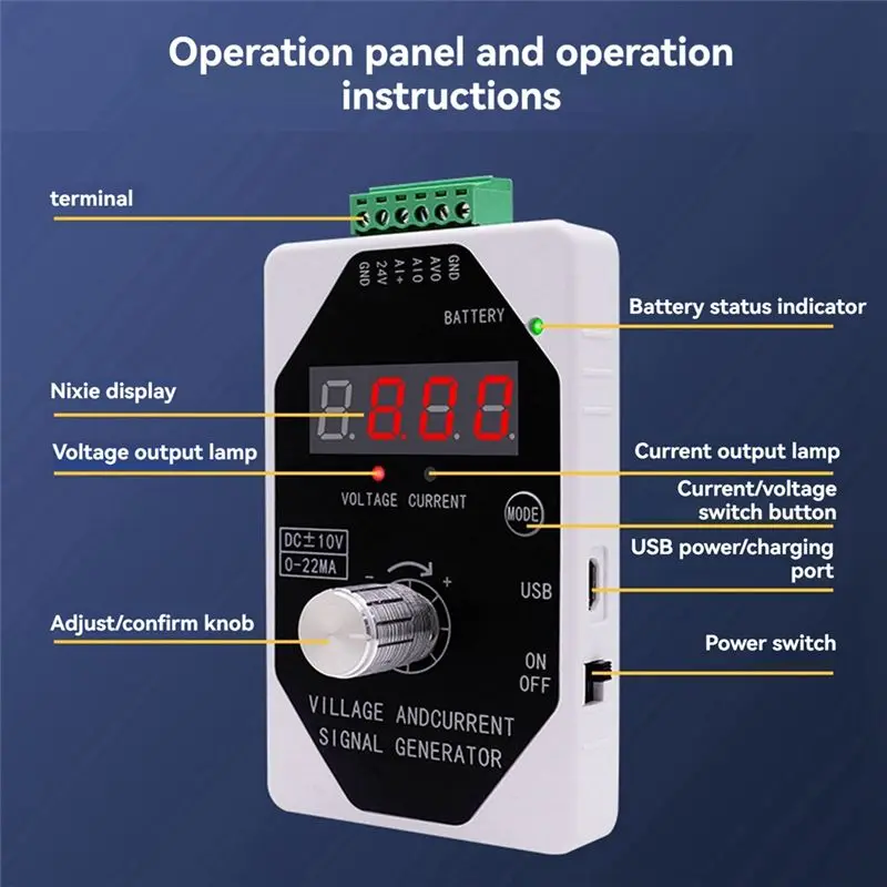 B50C Multifunction Signal Generator 4-20Ma Current Voltage Temperature RTD Thermocouple Handheld Process Calibrator