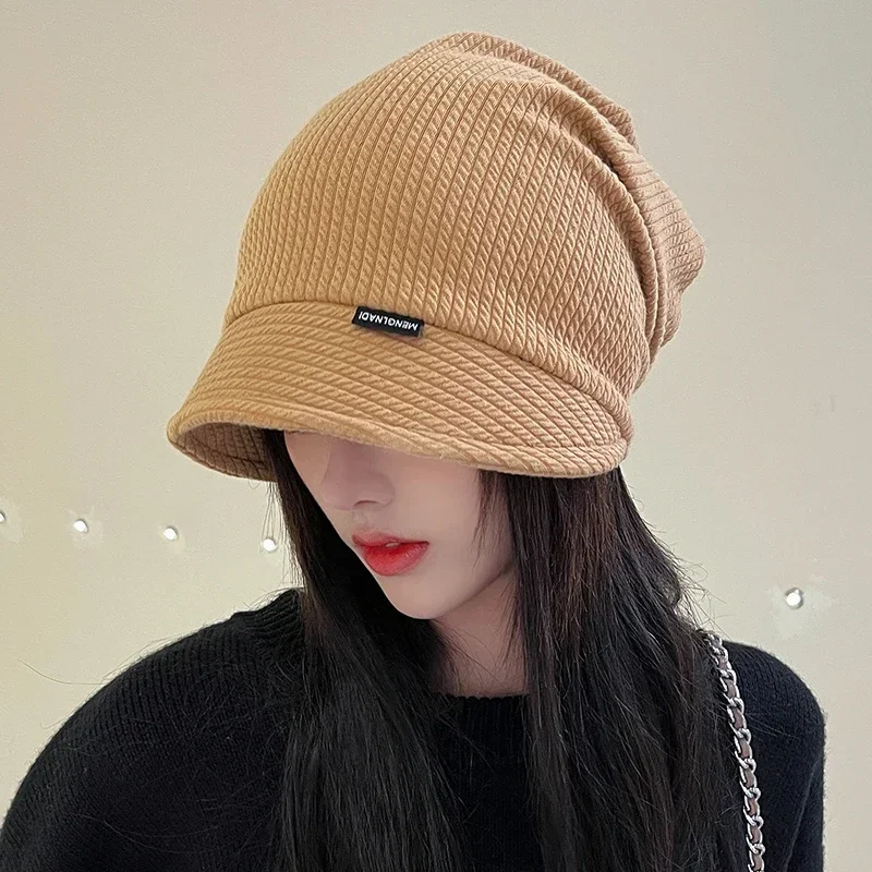 한국 가을 겨울 여성 패션 네트워크 모자, 인스타그램 힙 모자, 학생 보온 풀오버 모자, 니트 뼈, 신상