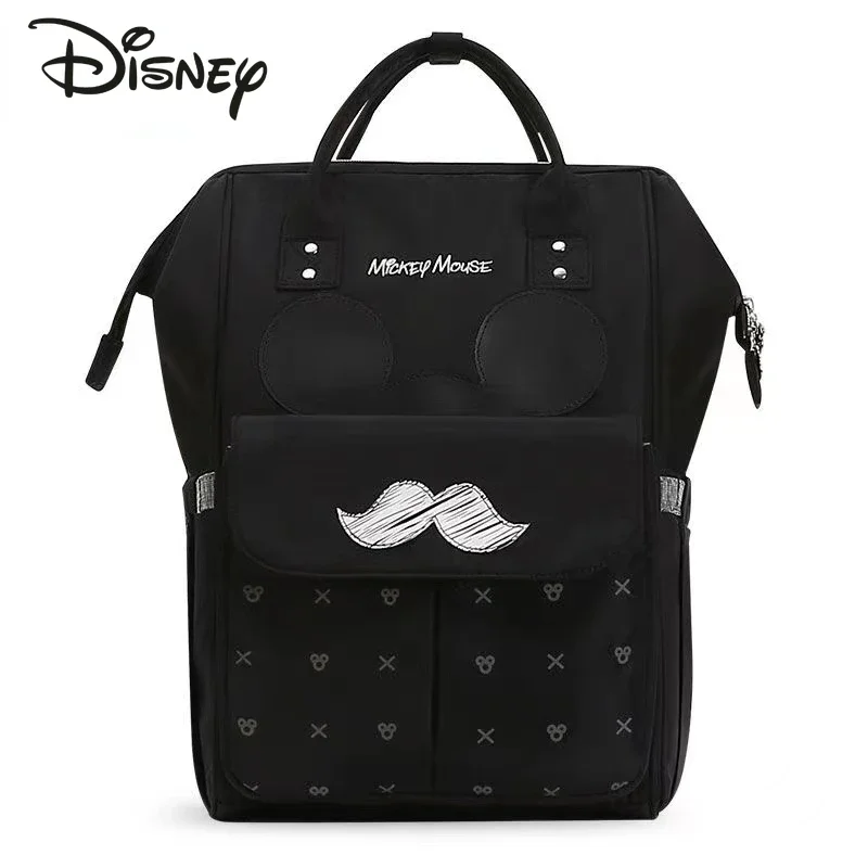 Disney-Bolsa de pañales de Mickey para bebé, mochila Original de marca de lujo con dibujos animados, gran capacidad, multifunción, novedad