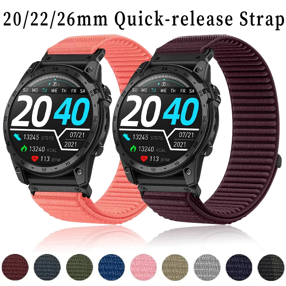 20/22/26 mm Schnellverschluss-Nylonarmband für Garmin Fenix ​​8/Tactix 8/Quatix 8, atmungsaktives Band für Instinct 3/Forerunner 970 Armband