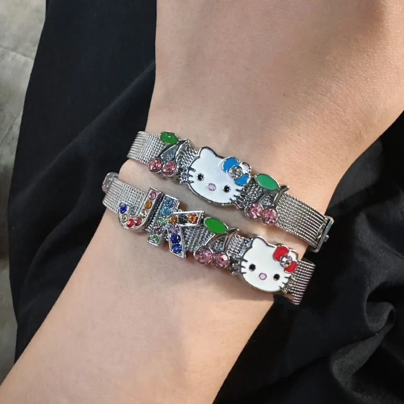 Sanrio Hello Kitty Y2K Hot Girl Kitty Cat pulsera de pareja de dibujos animados linda chica corazón regalo de cumpleaños regalo de vacaciones