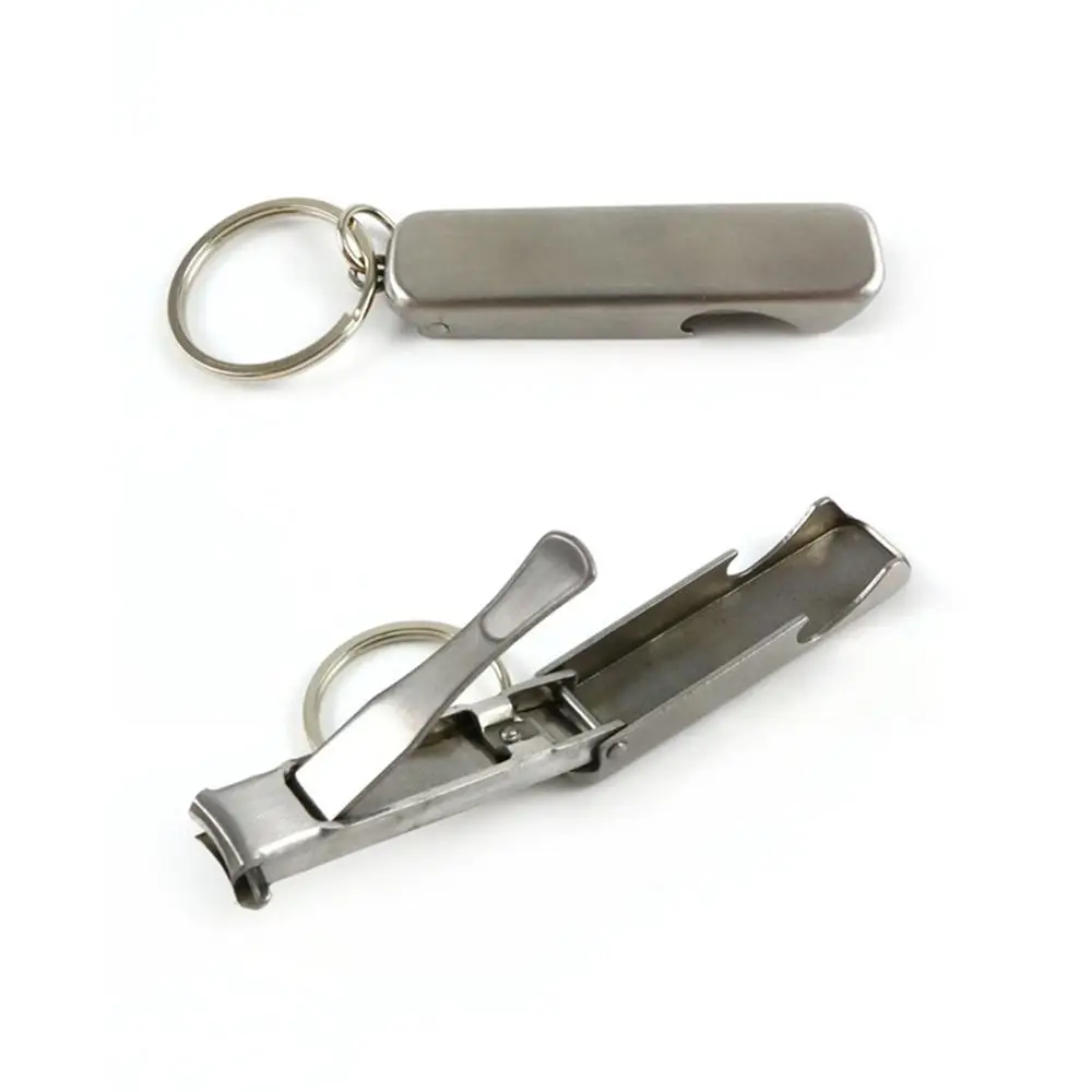 Portable Ultra-thin Beer Bottle Opener Keychain Nail Clipper 2 In 1 Stainless Steel Beer Bottle Opener Kitchen Accessories