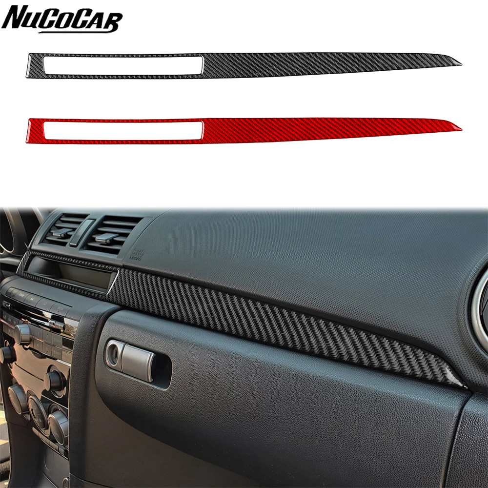 For Mazda 3 Axela 2004-2009 Carbon Fiber Centre Co-Pilot Instrument Panel Strip Car Accessories Interior Decorative Stickers
