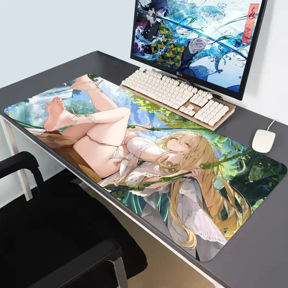 

Azur Lane Sexy Anime Girl Mousepad Large Gaming offices Gouden Leeuw Mouse Pad With Lock Edge Computer Keyboard Table Desk Mat