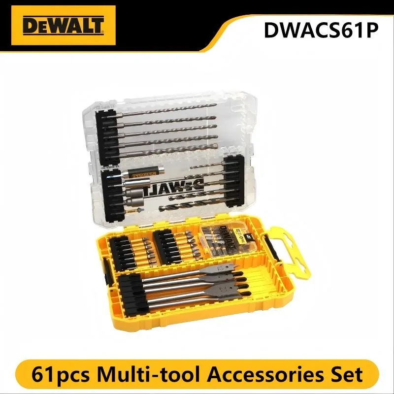 

DEWALT DWACS61P 61pcs Multi-tool Accessories Set: Extension Bit Holder, Twist Drill, Impact Driver Bits (Tool Case)