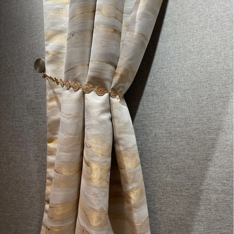 

Новые легкие роскошные новые китайские стильные атмосферные шторы для гостиной с золотой нитью и мраморной текстурой, жаккардовые высокоточные утолщенные шторы