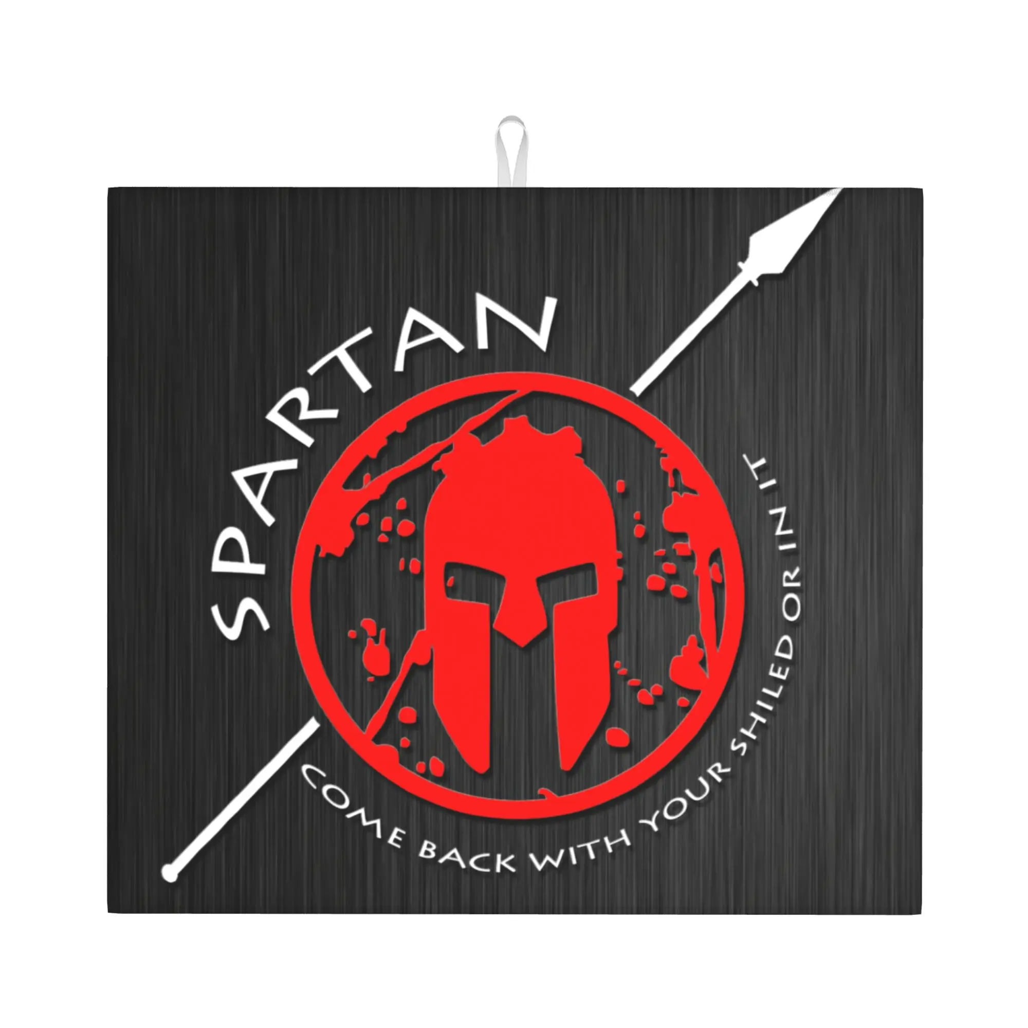 Spartan Race Sparta Spirit  Drying Mat For Kitchen Waterproof Non‑Slip Oil Proof Reusable  Bathroom Countertop Protector Mat